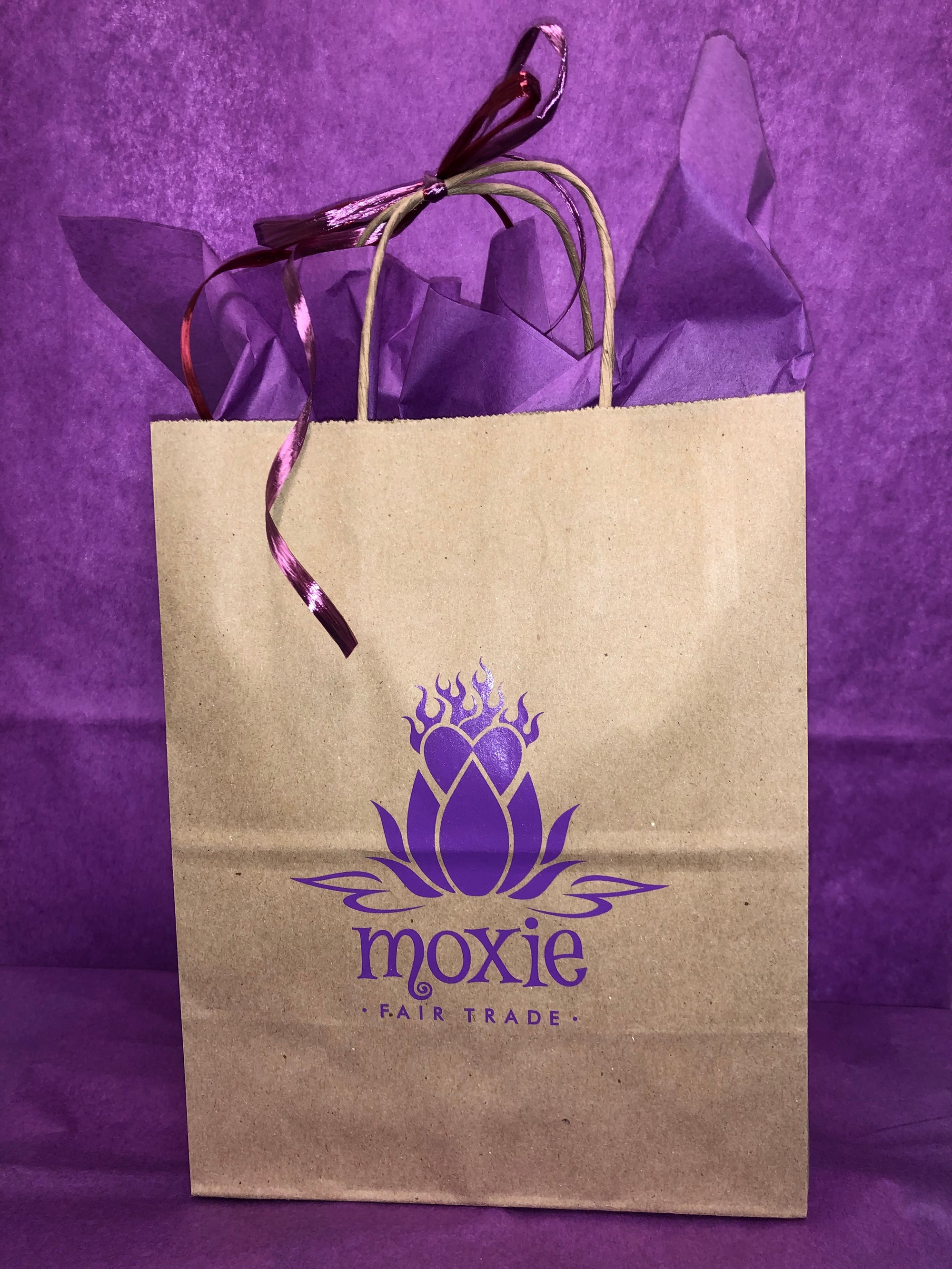 gift bag moxie fair trade ribbon 