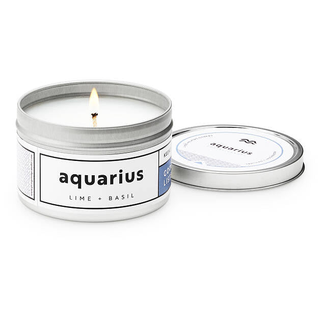 aquarius zodiac candle gift